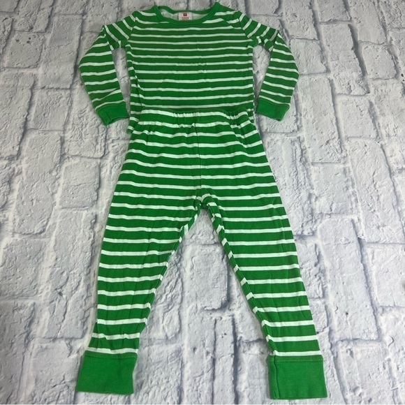 Green striped matching pajamas size 3T - Picture 1 of 7